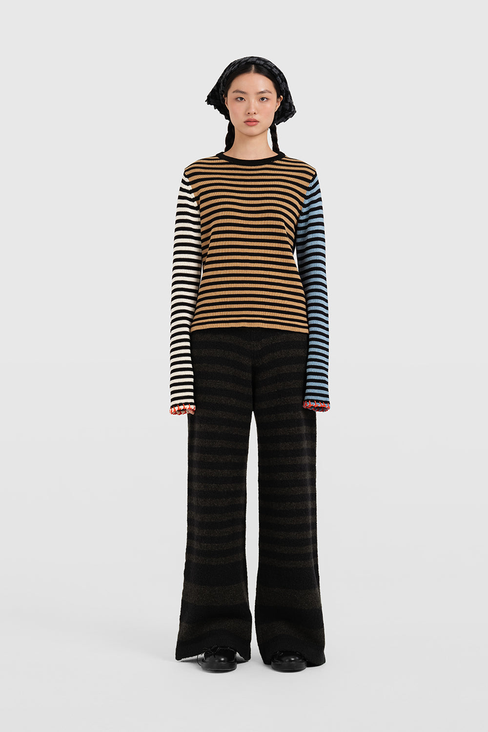 Cotton Bao Stripe Easy LS Crew