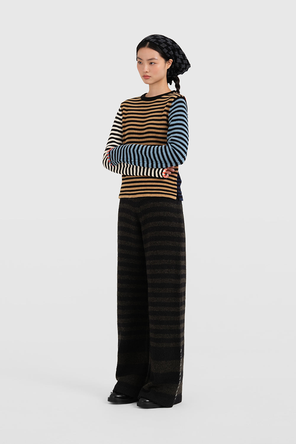 Cotton Bao Stripe Easy LS Crew