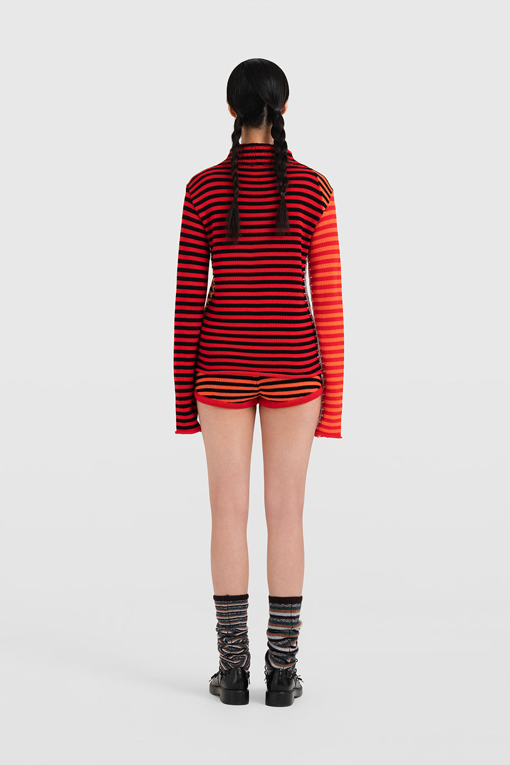 Cotton Bao Stripe Turtleneck