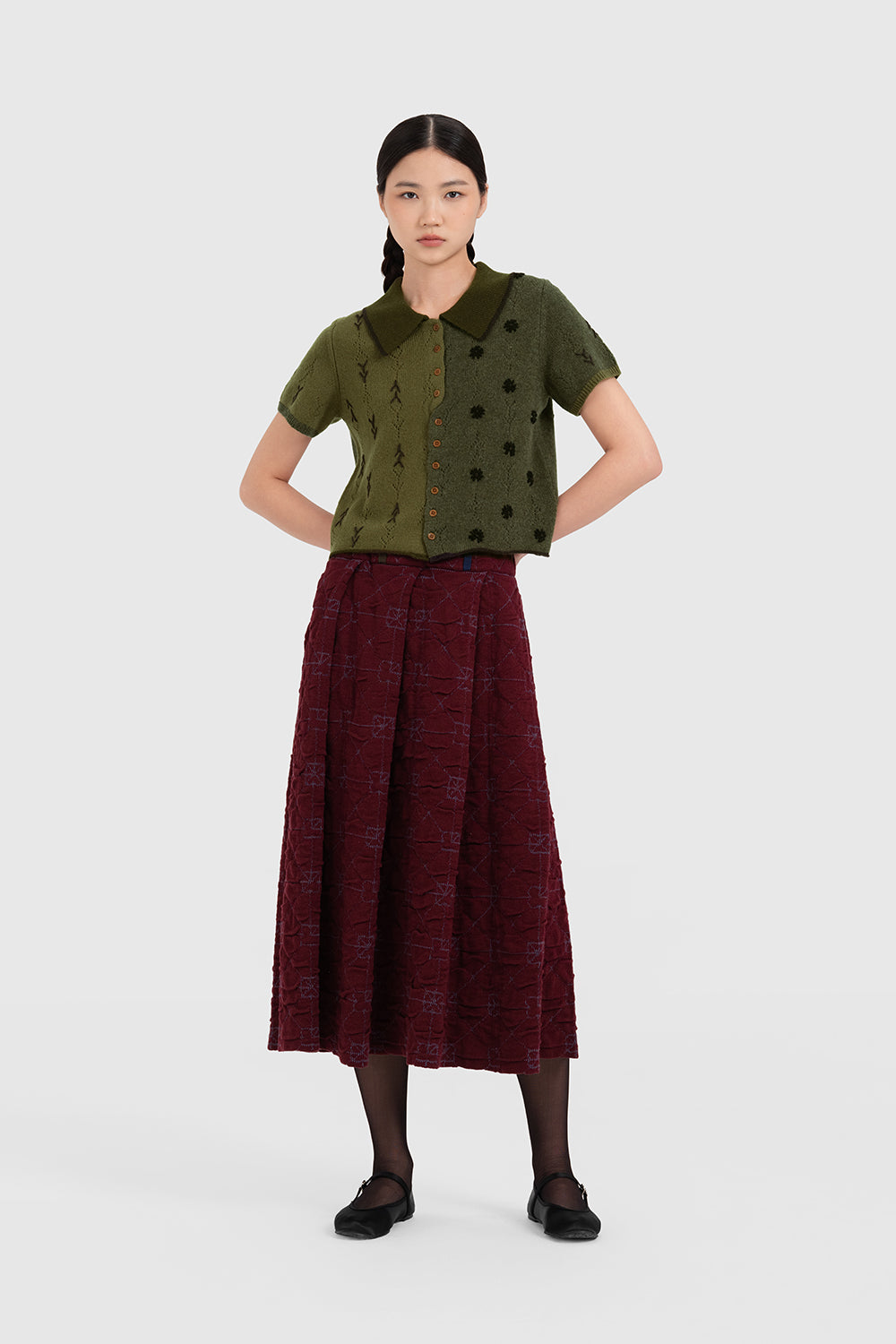 June Pleated Midi Skirt