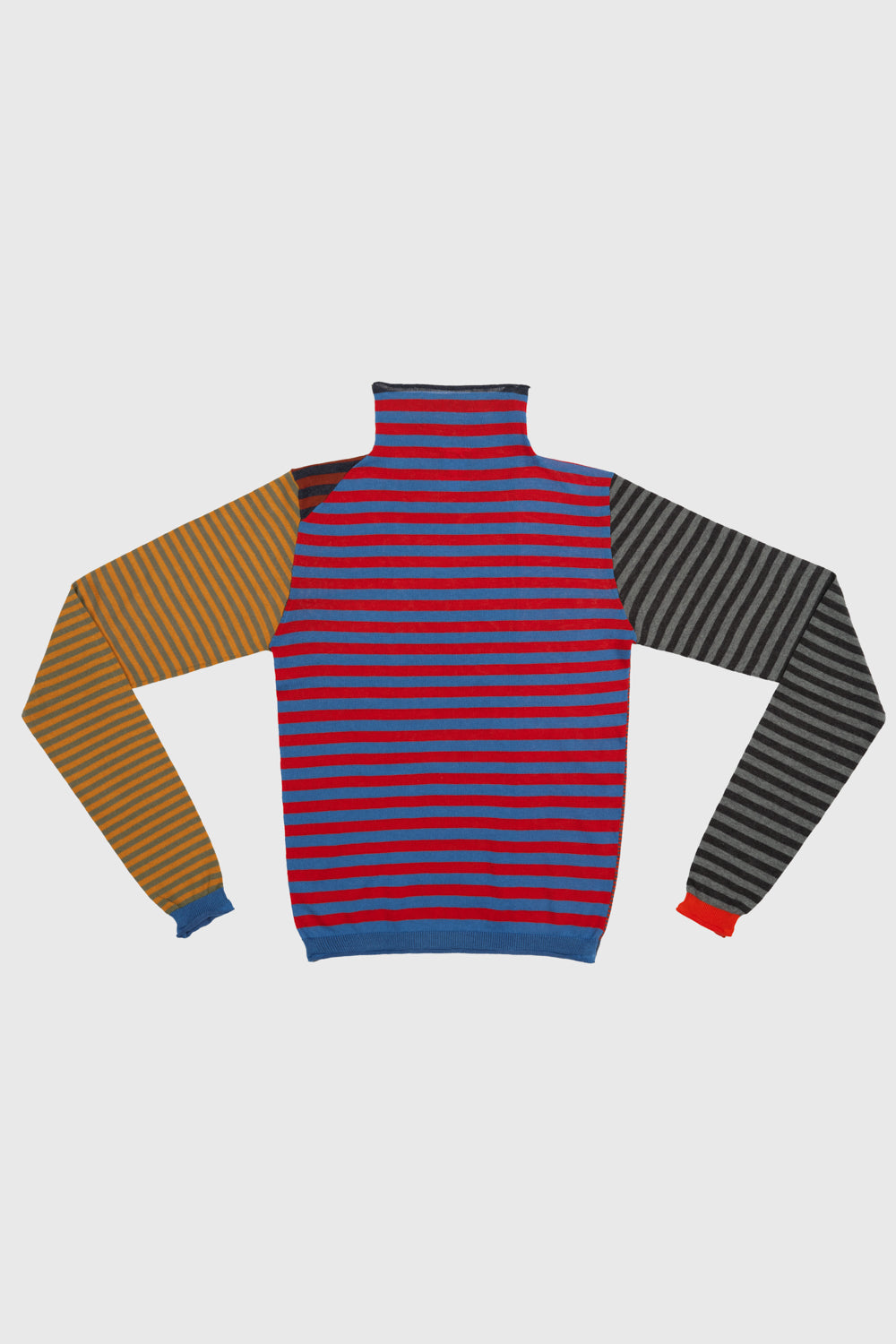 Mismatched Stripe Mockneck LS Pullover