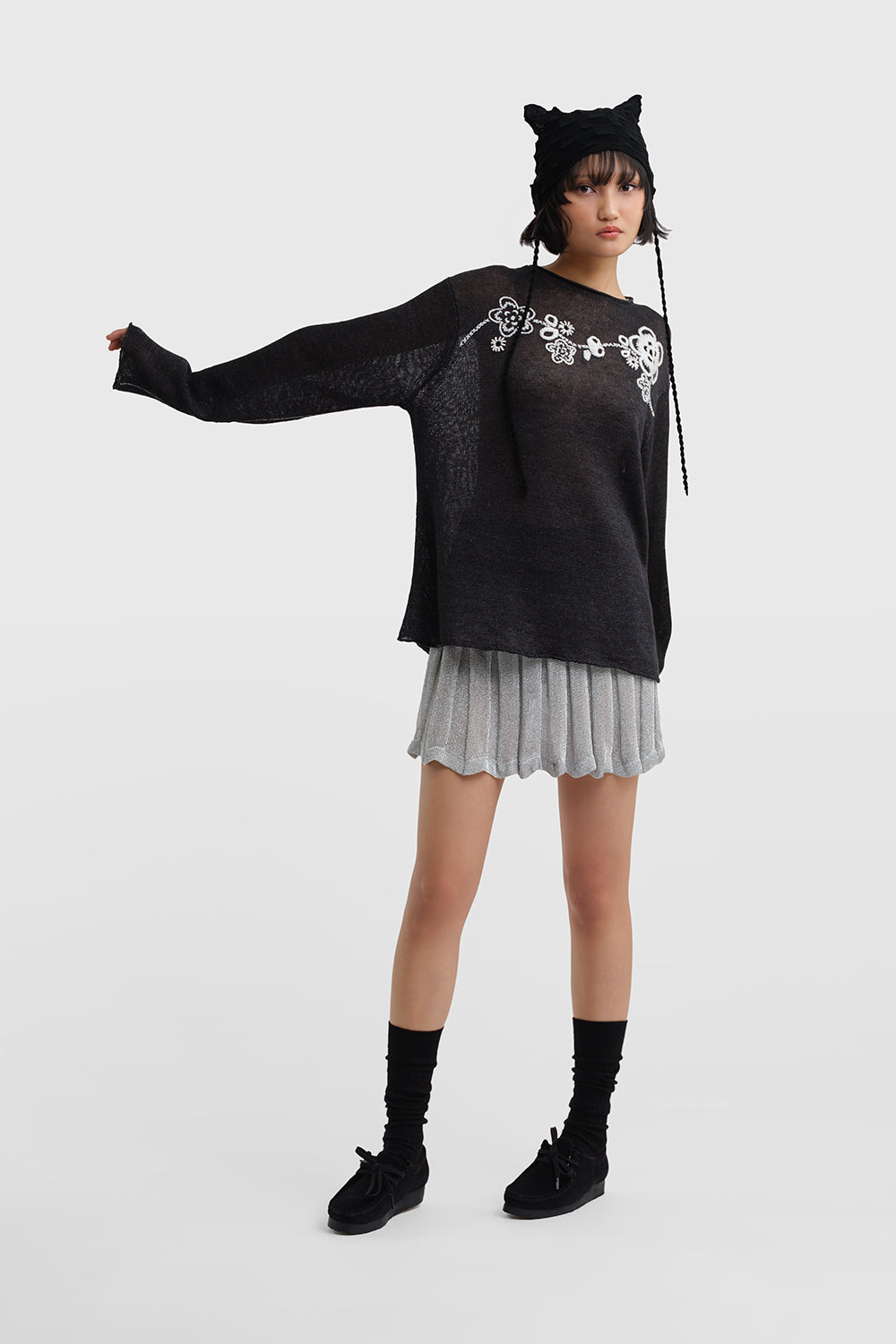 Mabo Flower Slouchy LS Pullover