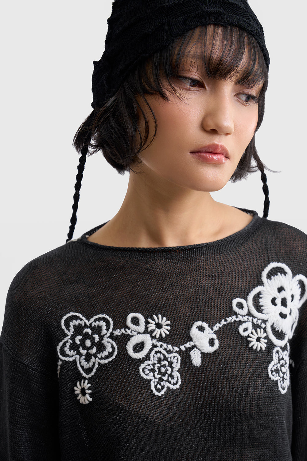 Mabo Flower Slouchy LS Pullover