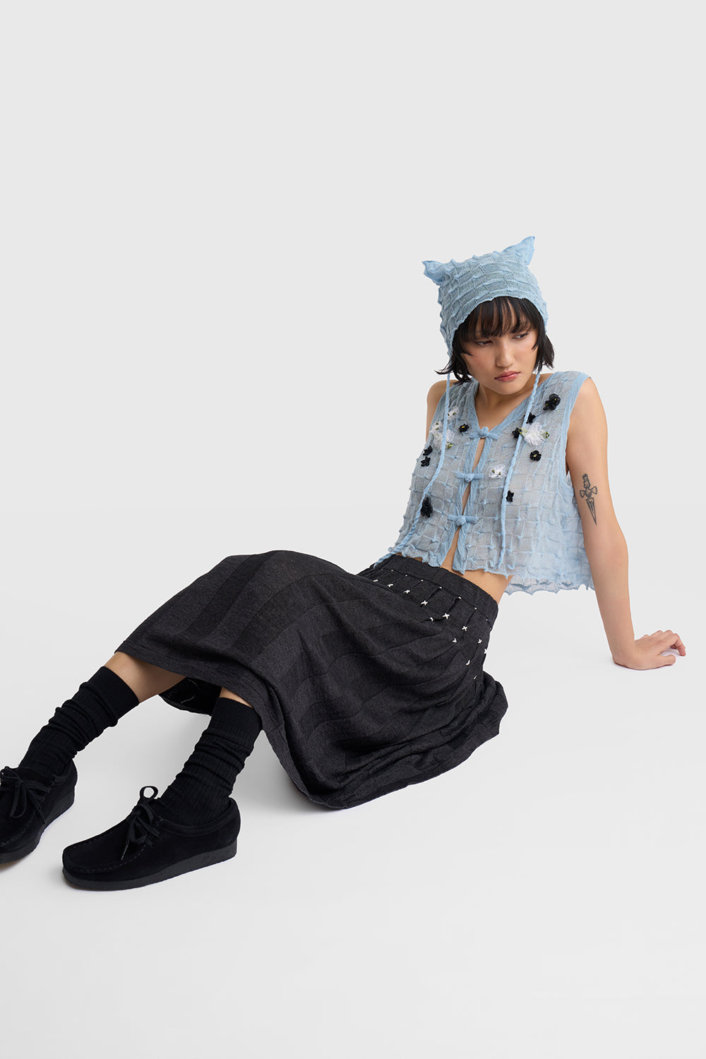 Mabo Pleated Midi Skirt