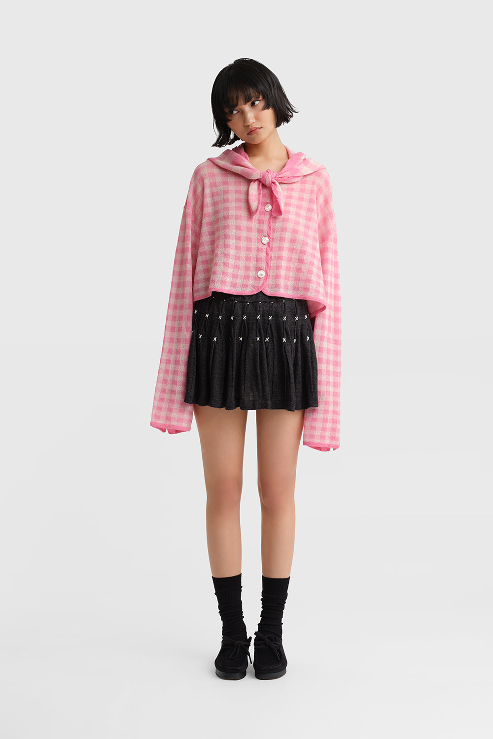 Gingham Hoody Jacket