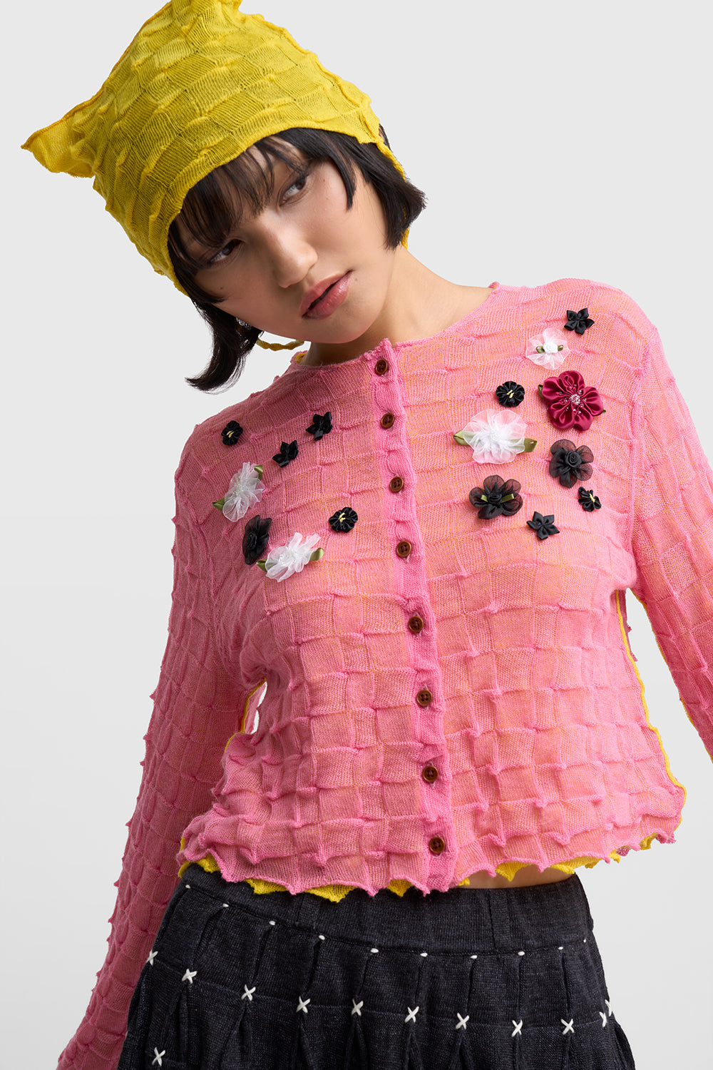 Borlor Floral Double Layer Cardigan