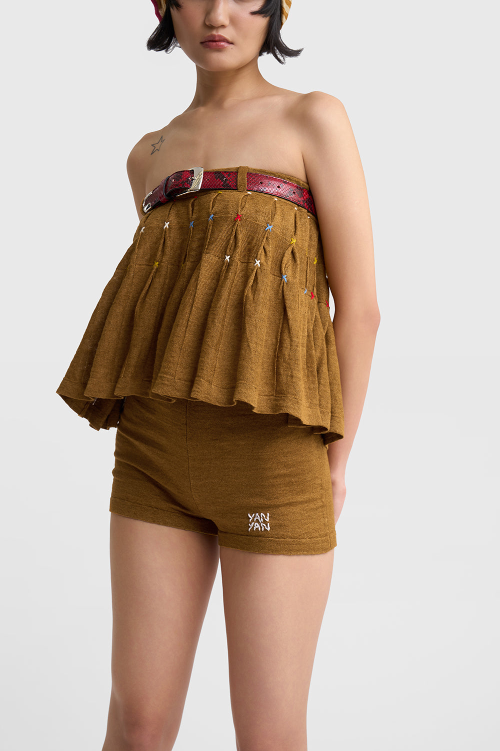 Mabo Short with Pleated Mini Skirt Set