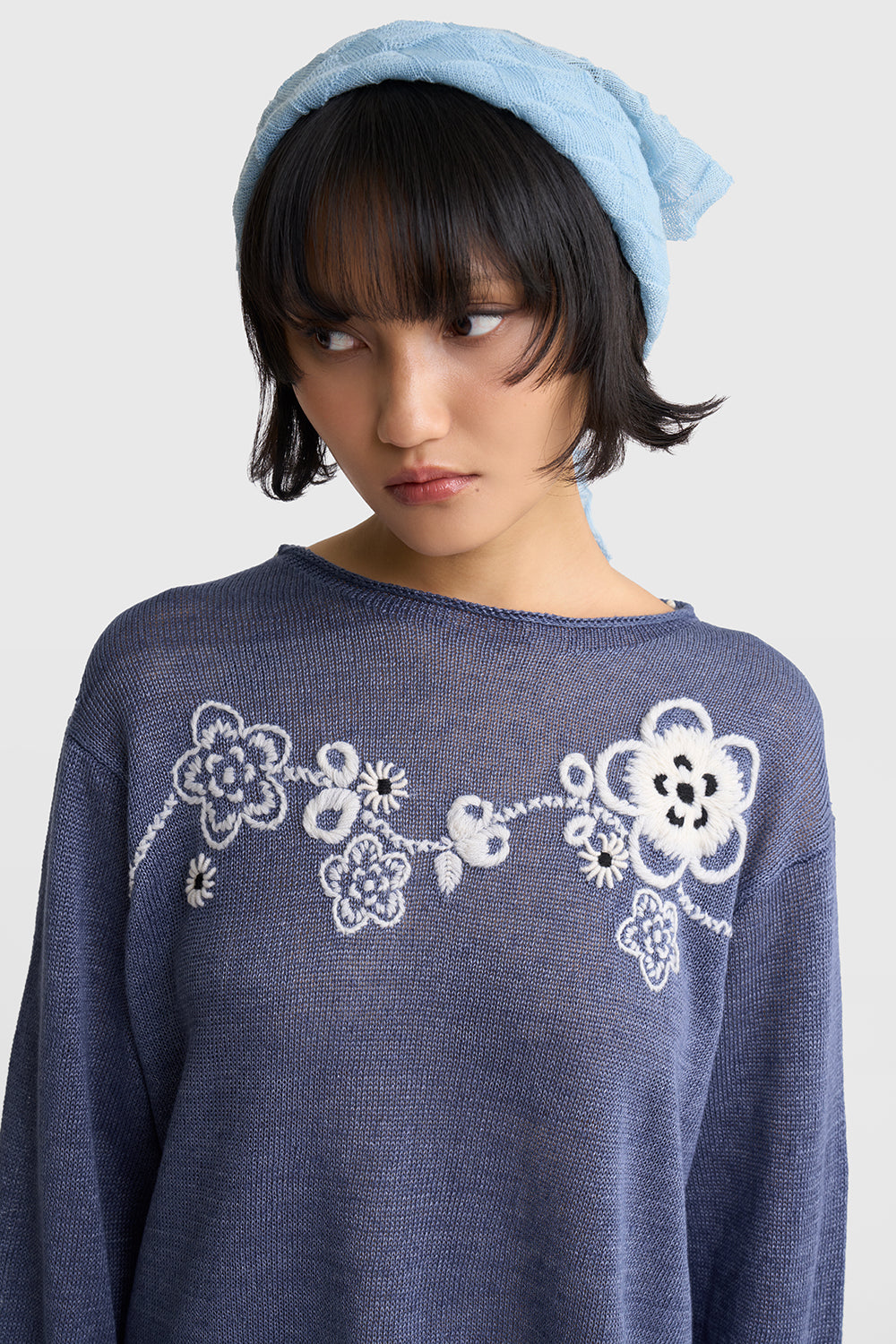 Mabo Flower Slouchy LS Pullover