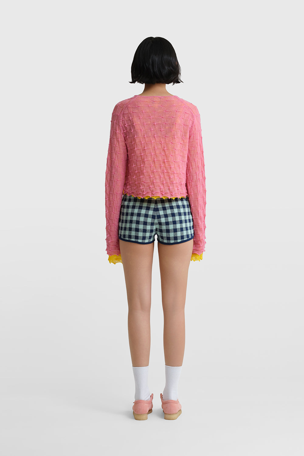 Gingham Flower Booty Short