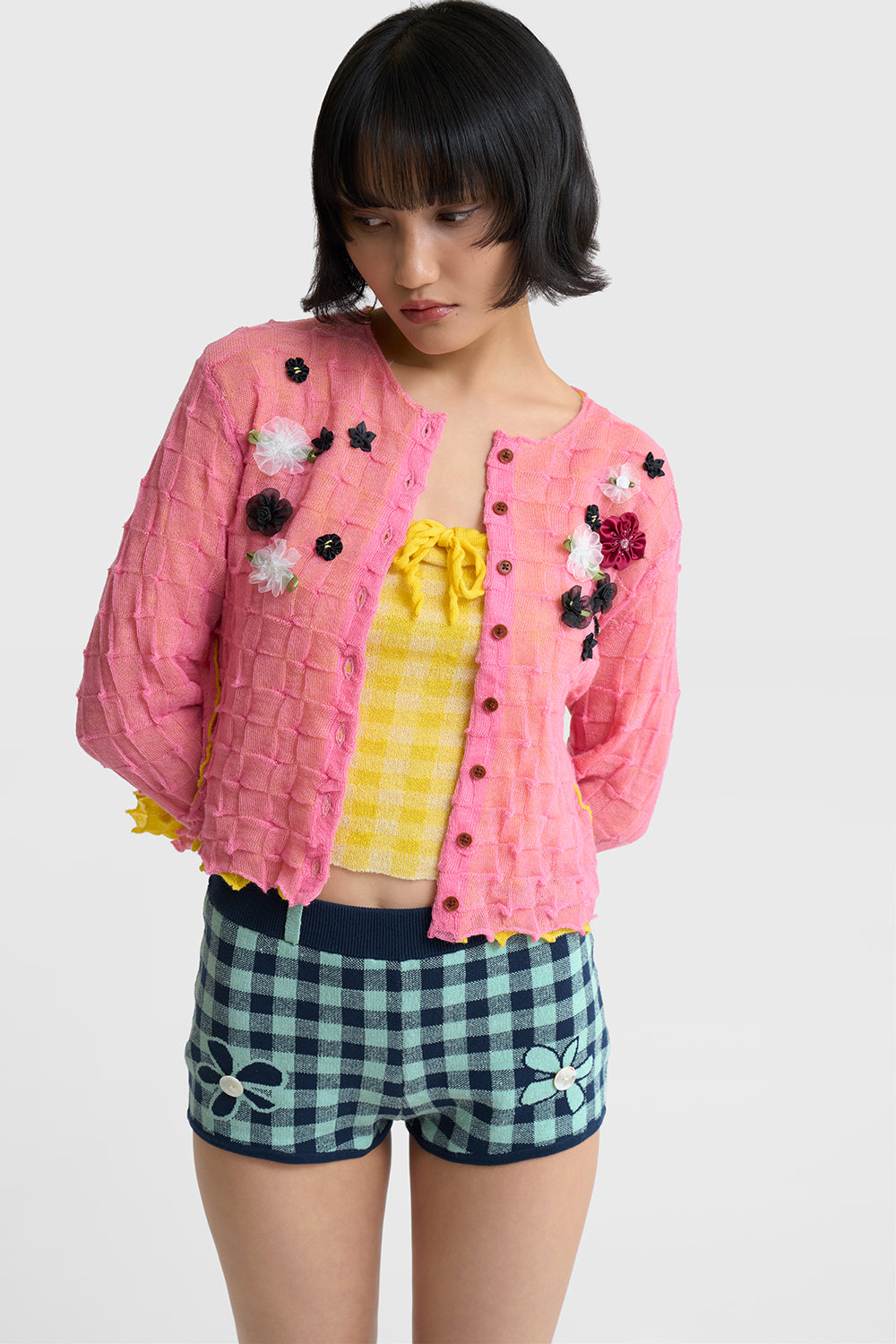 Borlor Floral Double Layer Cardigan