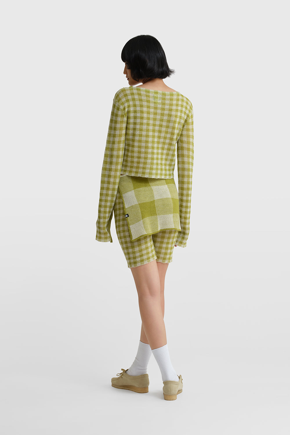 Gingham Bike Short with Apron Set