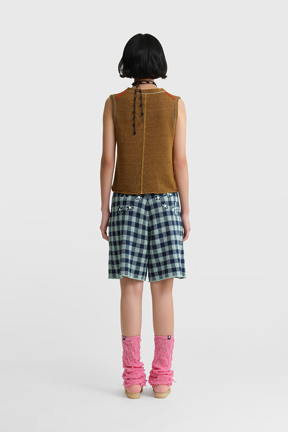 Gingham Flower Bermuda Short