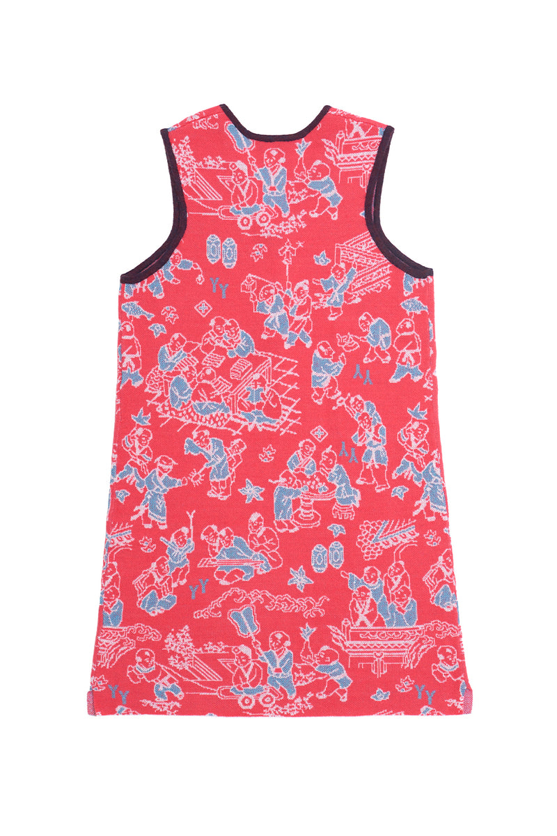 Laza Sleeveless Mini Dress in Candy Boucle Jacquard with Pop Trims