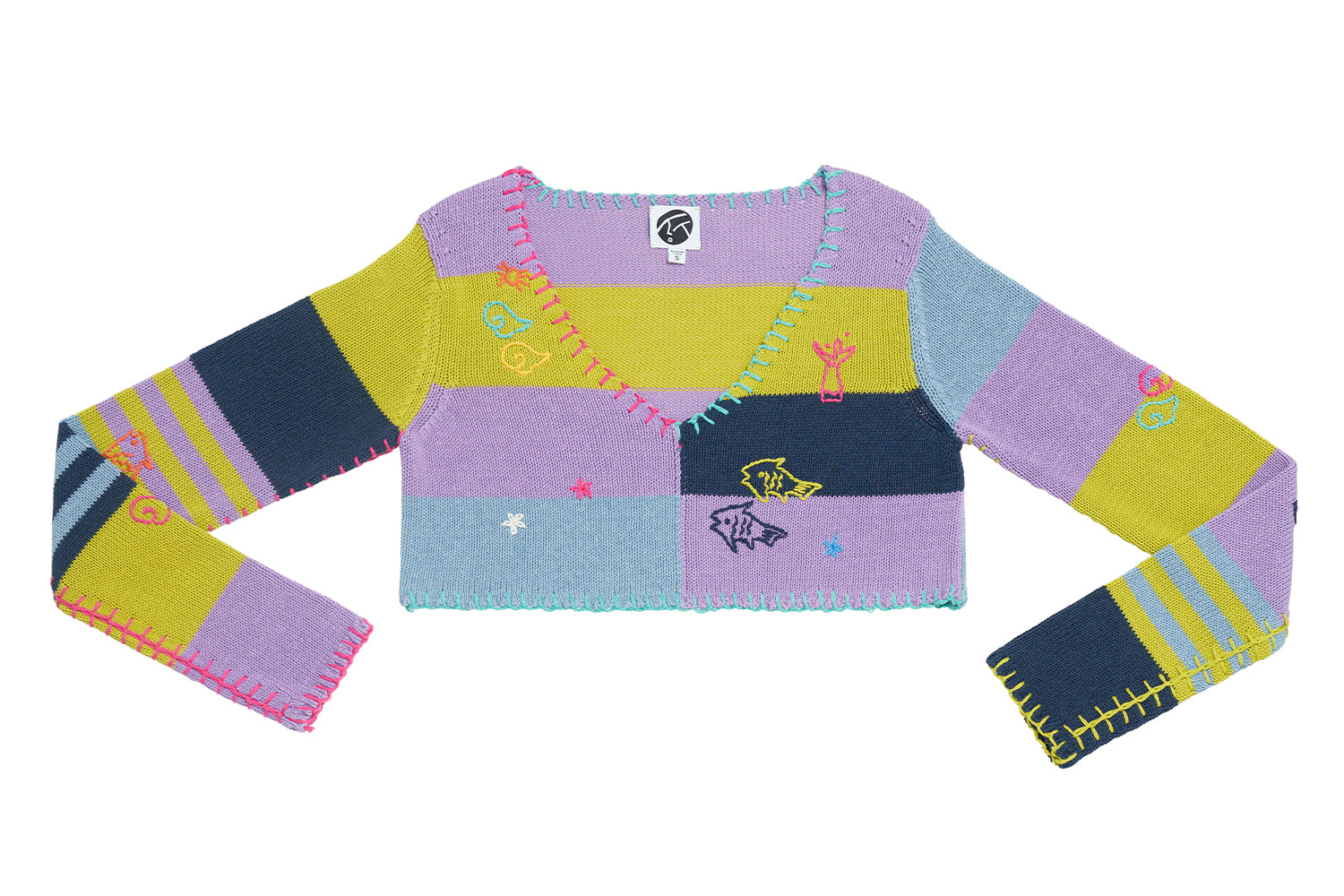 Curious V-neck Cropped Pullover