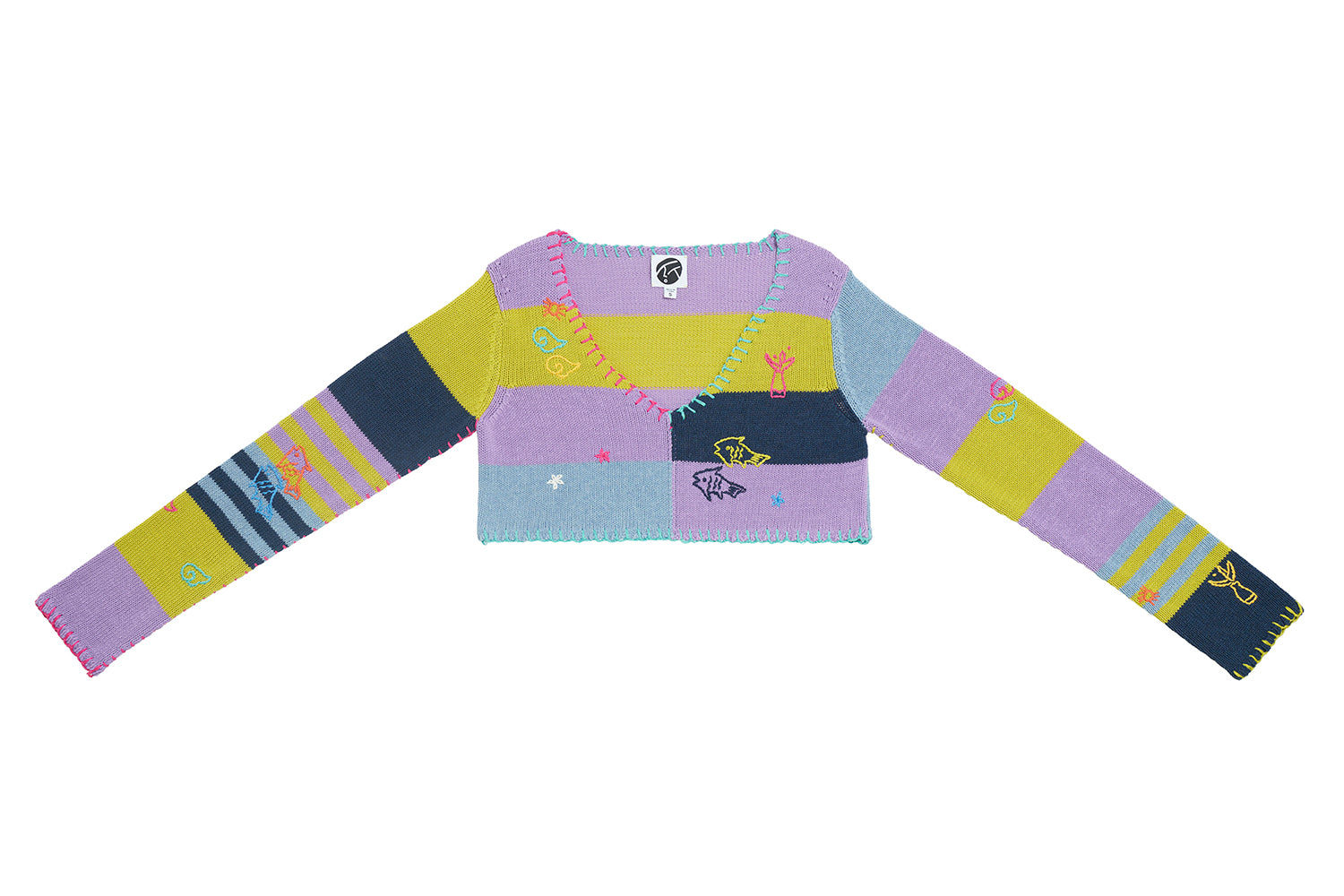 Curious V-neck Cropped Pullover