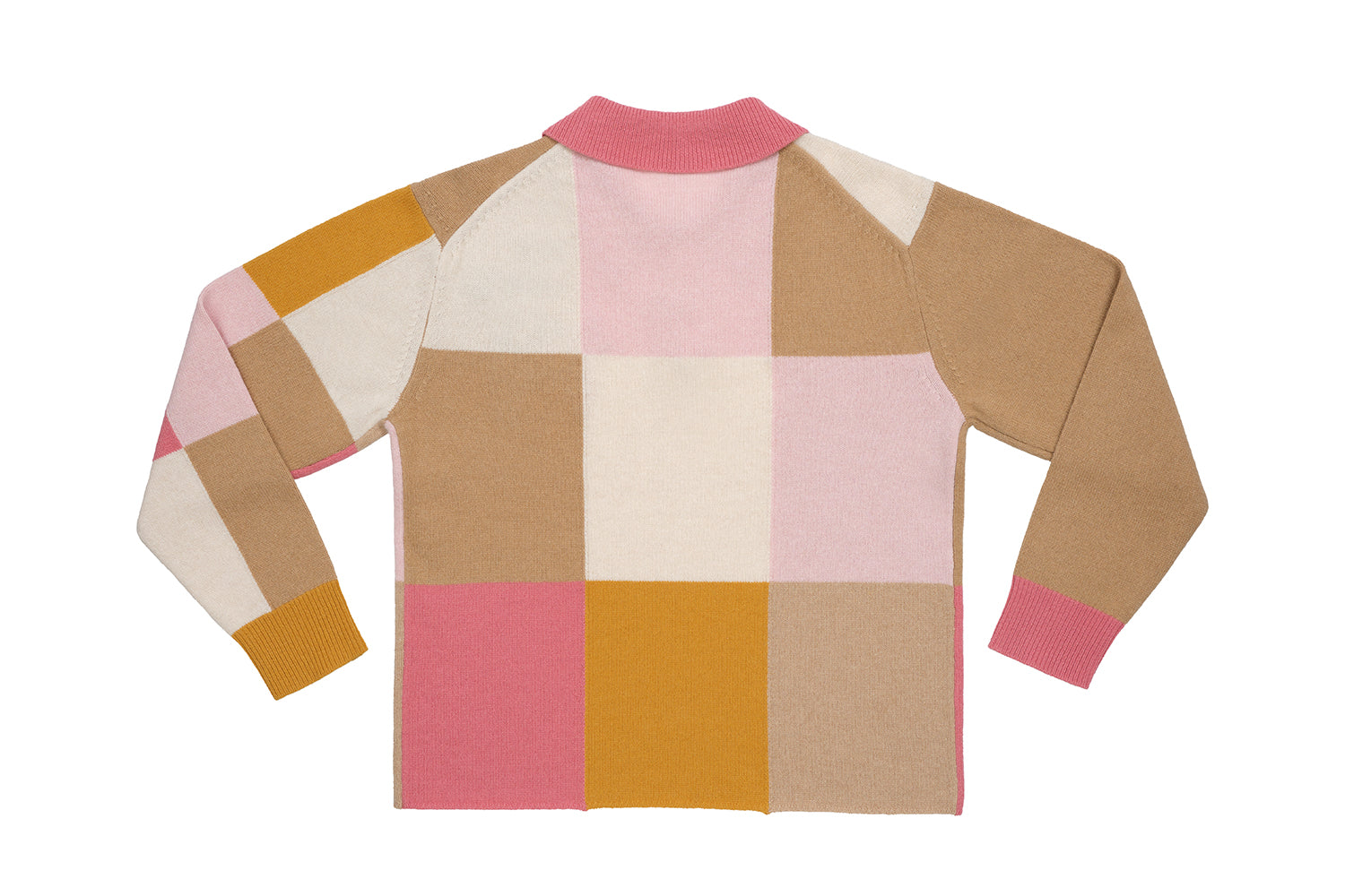 Checked Oversized Collared Pullover