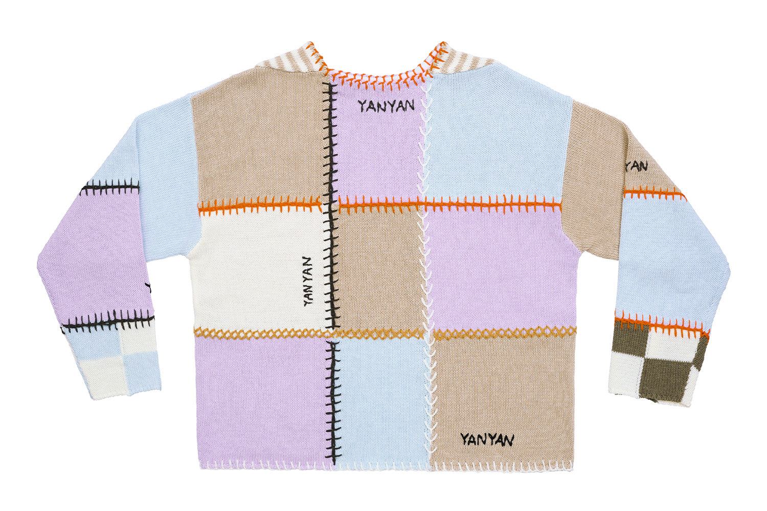 Cotton-Check Boatneck Pullover
