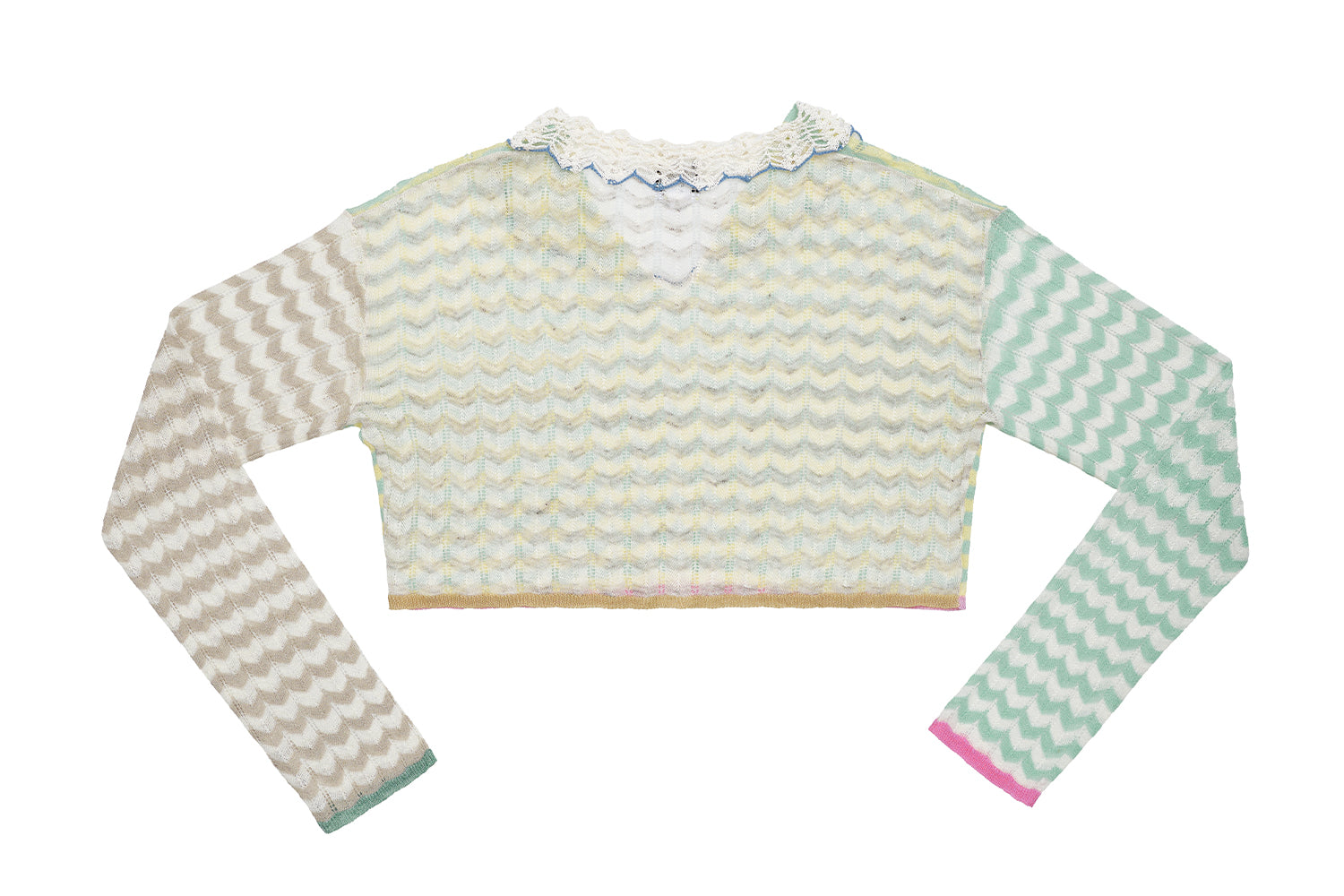 Tong Ruffle Long Sleeve Crop Top