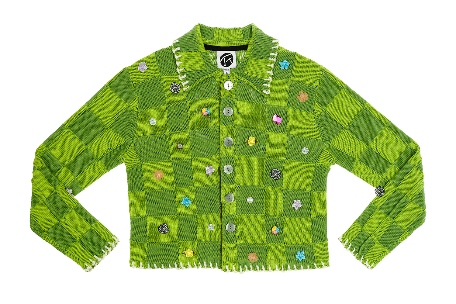 Embellished Check Shrunken Work Jacket