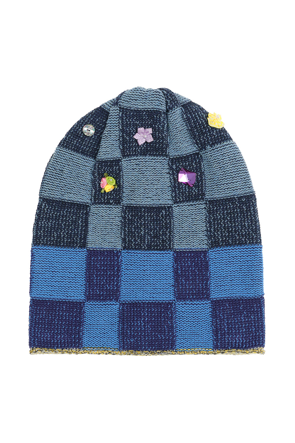 Embellished Check Beanie