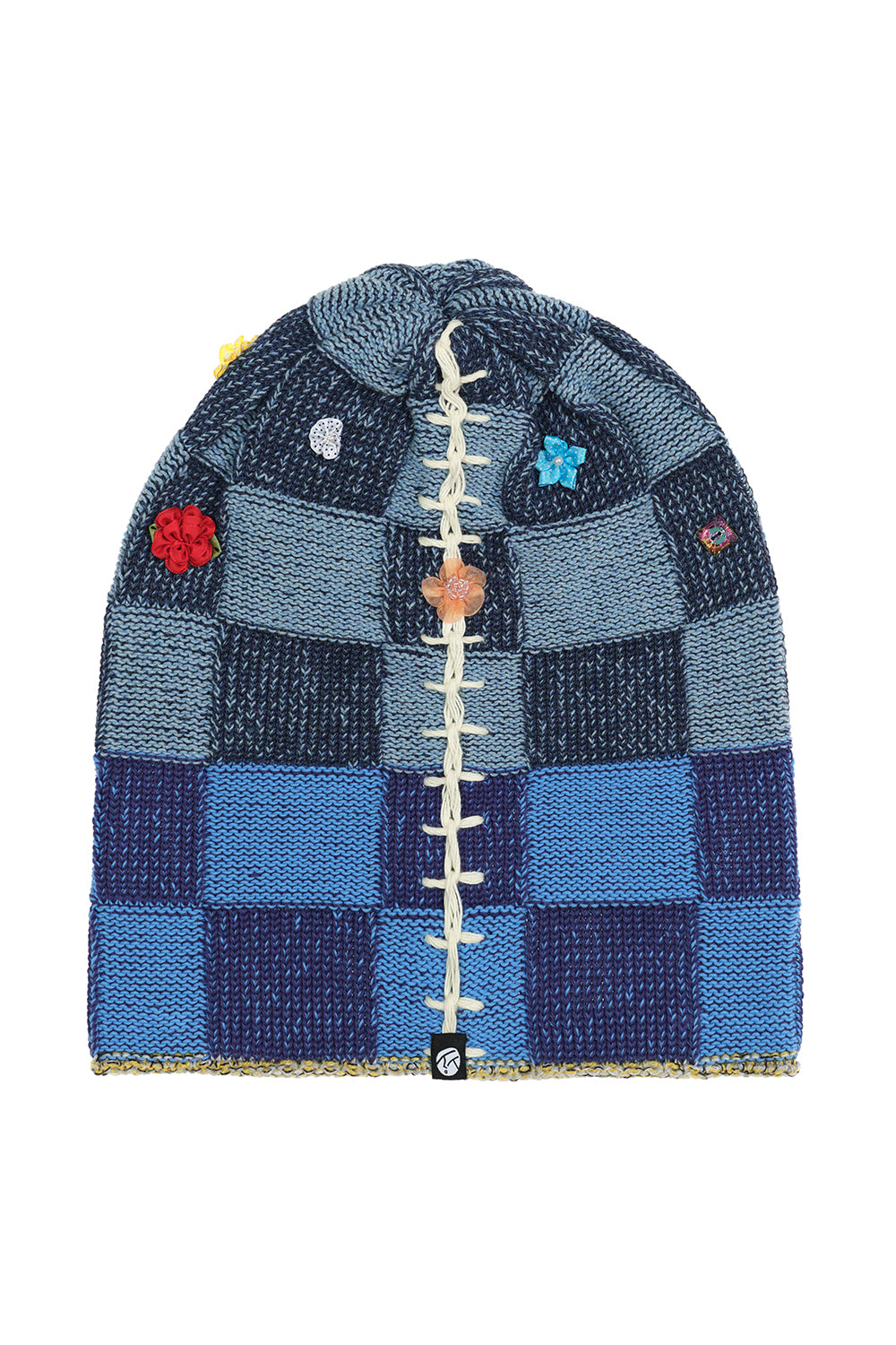 Embellished Check Beanie