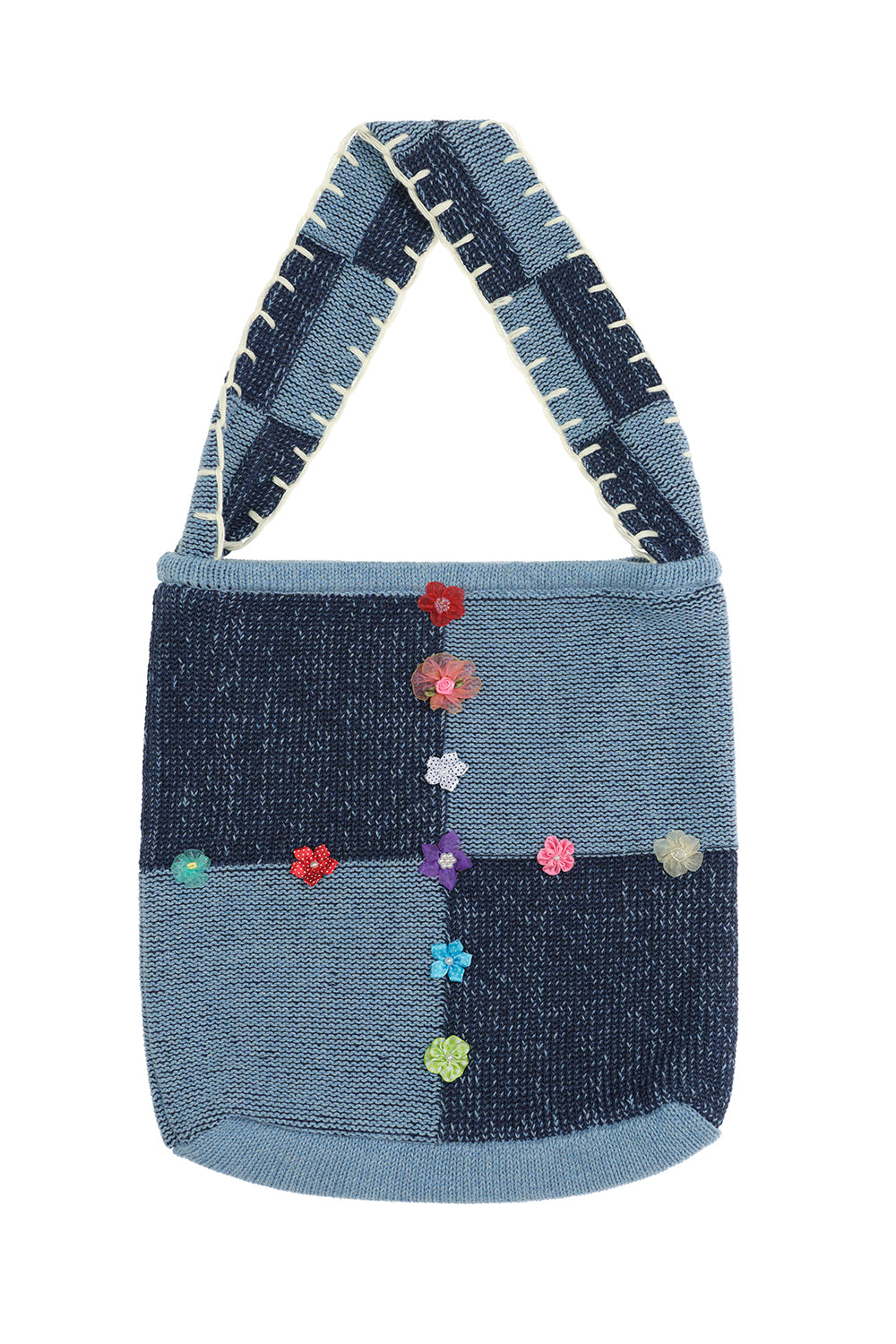 Embellished Check Tote
