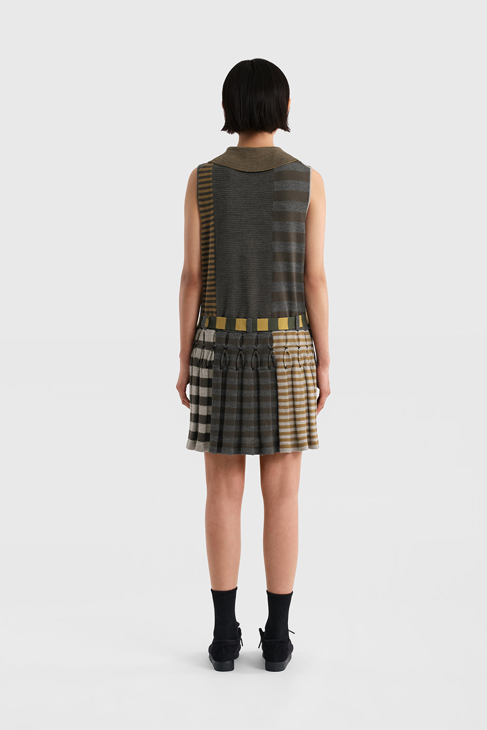 Mismatch Sleeveless Polo Dress