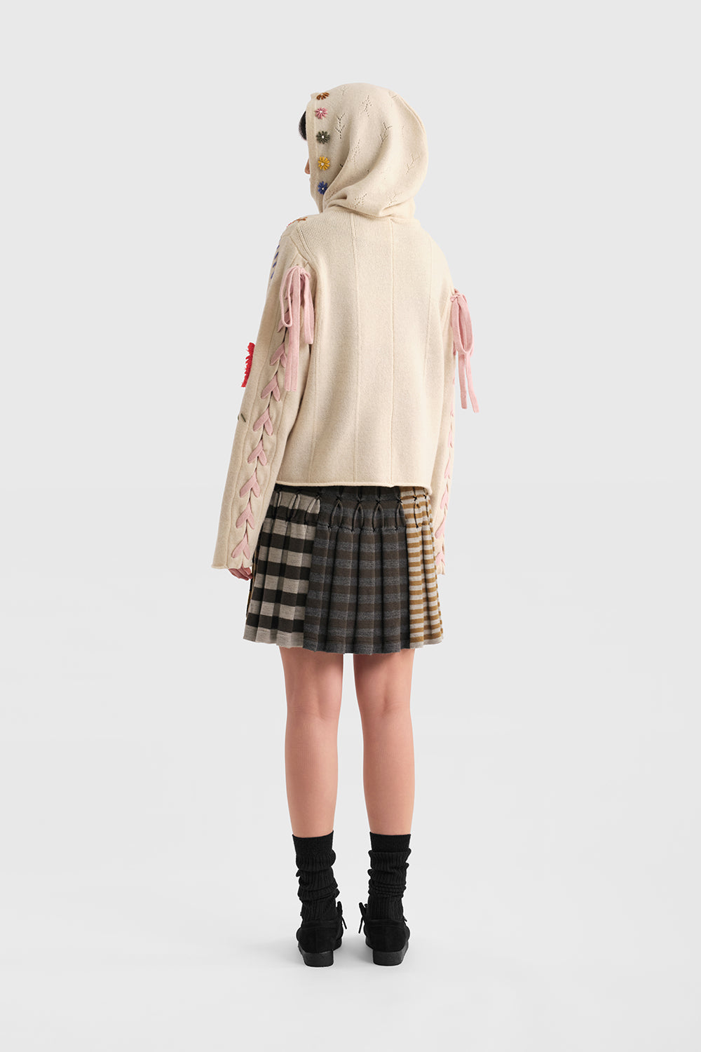 Daisy Check Boxy Jacket with Removable Hood