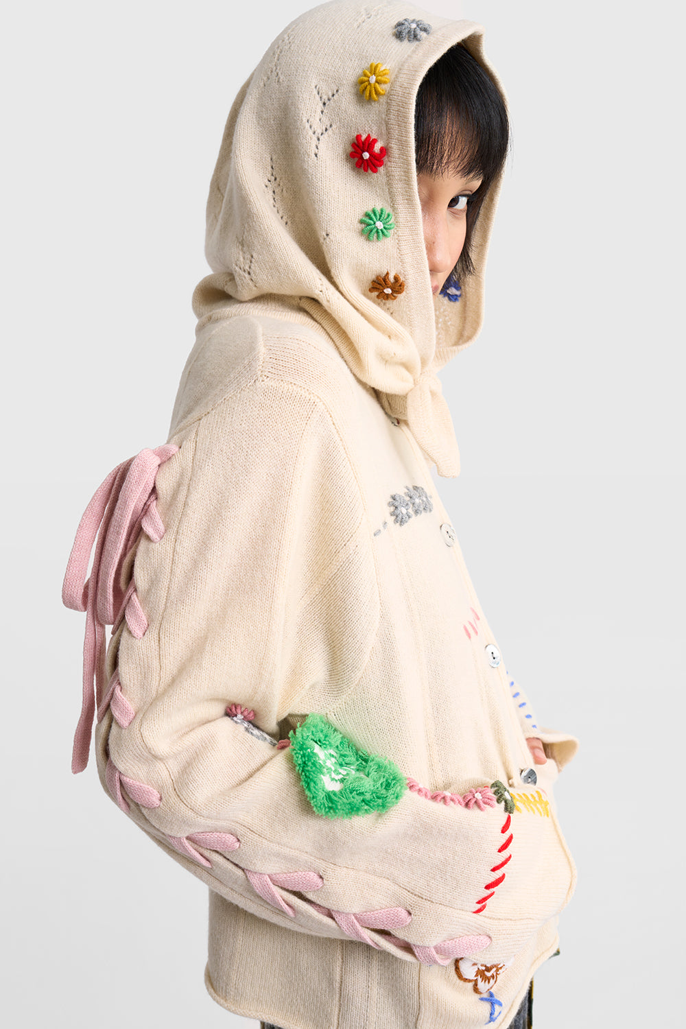 Daisy Check Boxy Jacket with Removable Hood