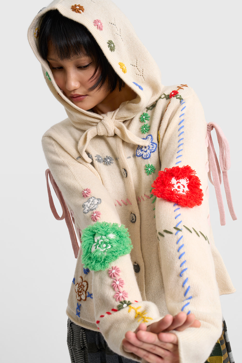 Daisy Check Boxy Jacket with Removable Hood