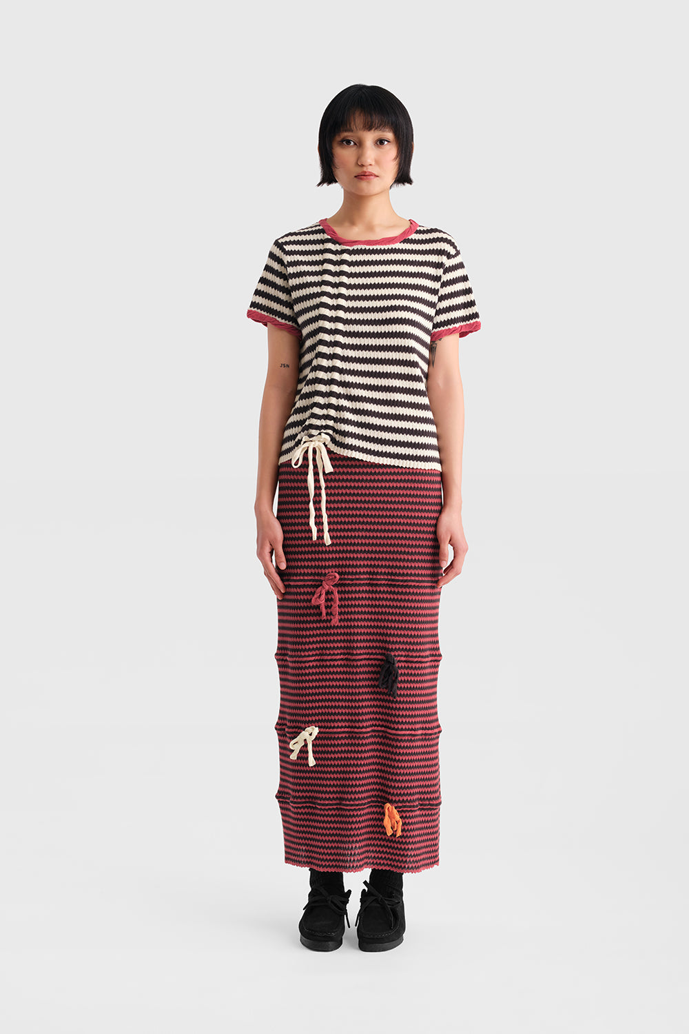 Bow Zigzag Stripe SS Tee