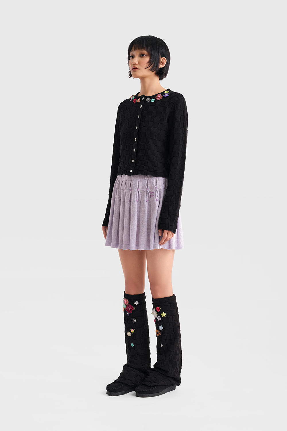 Floral Check Cardigan