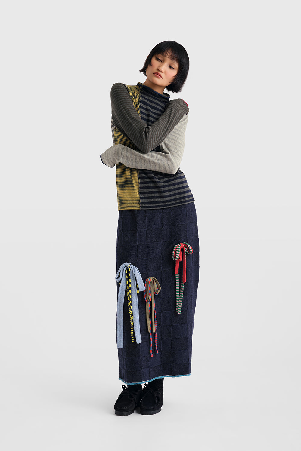 Multi Bows Midi Skirt