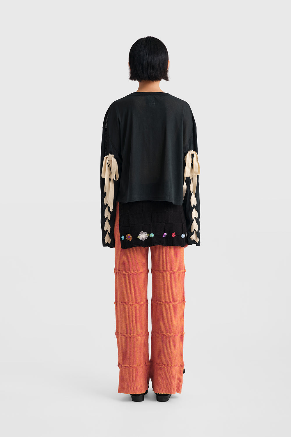 Mesh Lace Up Cardigan