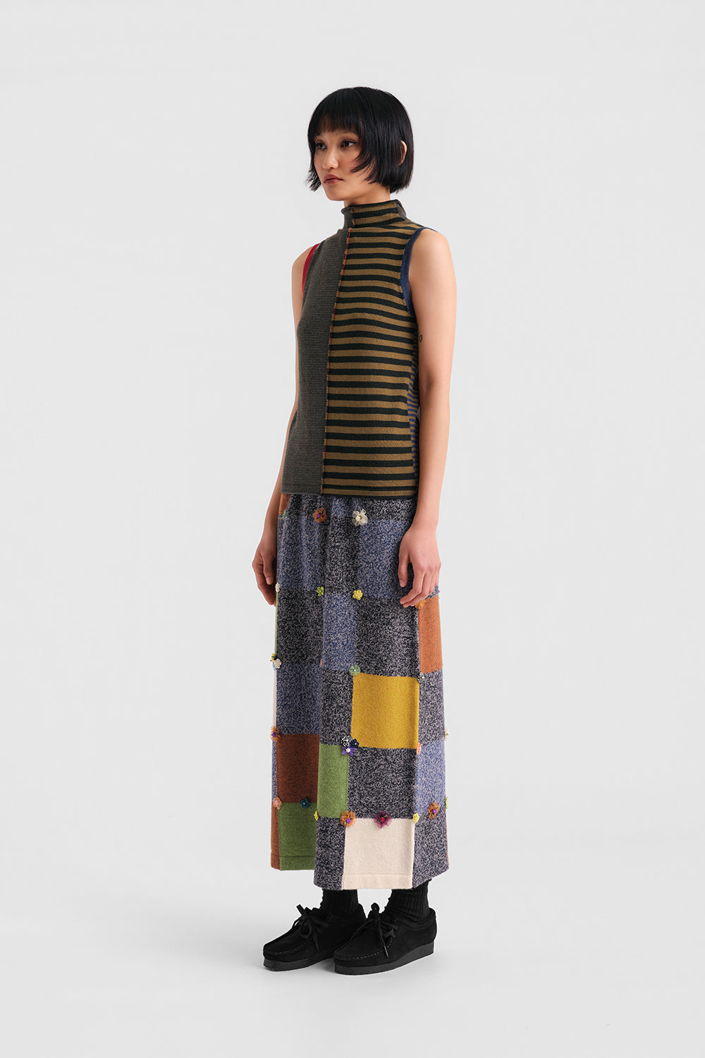 Mismatched Stripe Mockneck Tank
