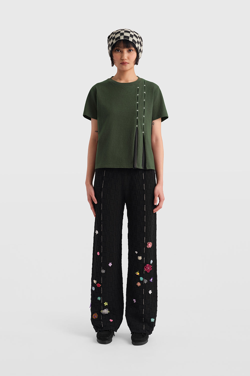 Floral Check Easy Pant