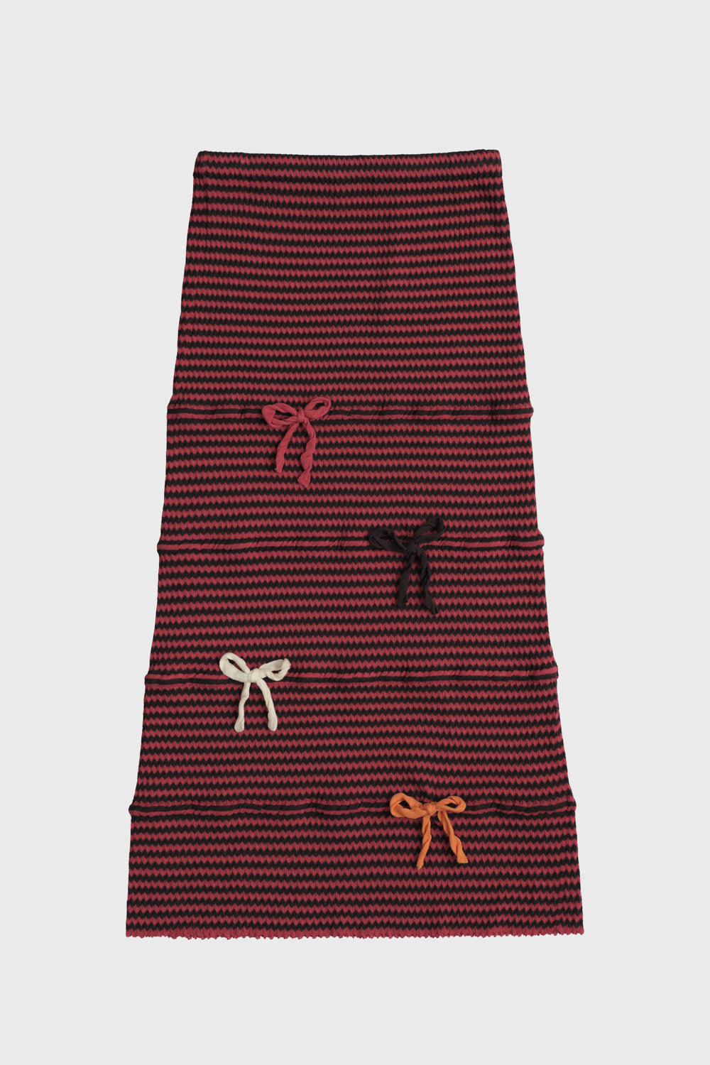 Bow Zigzag Stripe Maxi Skirt