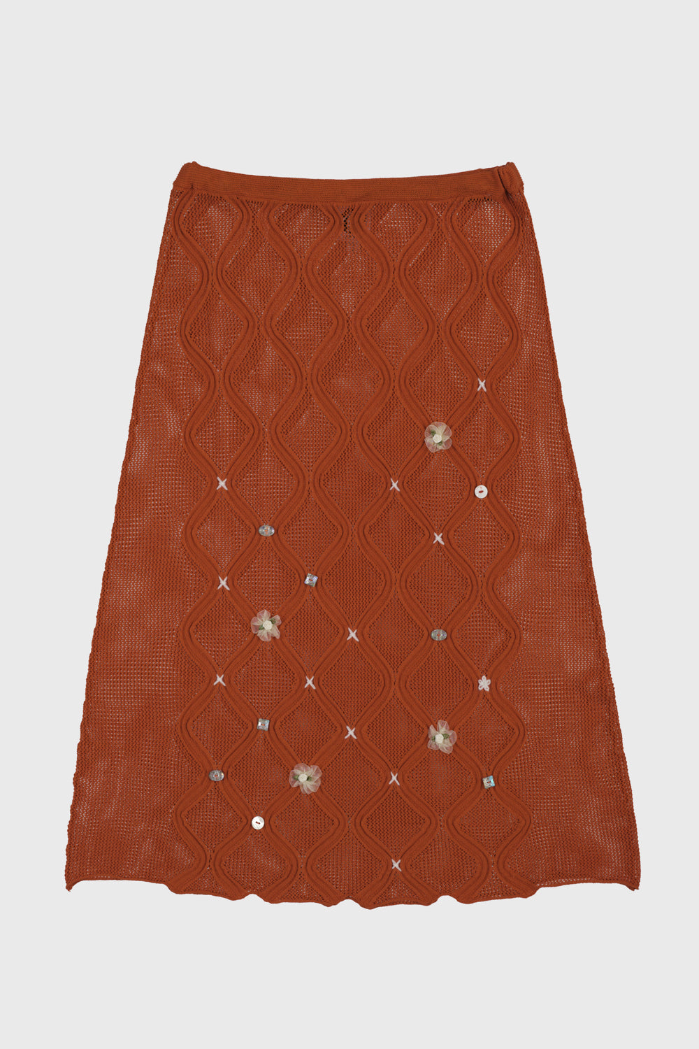 Lattice Midi Skirt with Lining