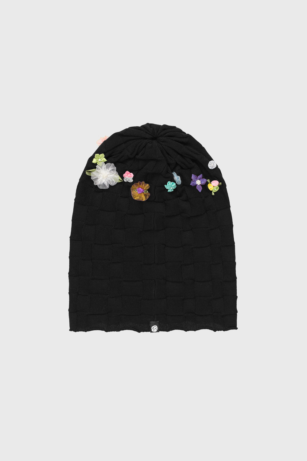 Floral Check Beanie