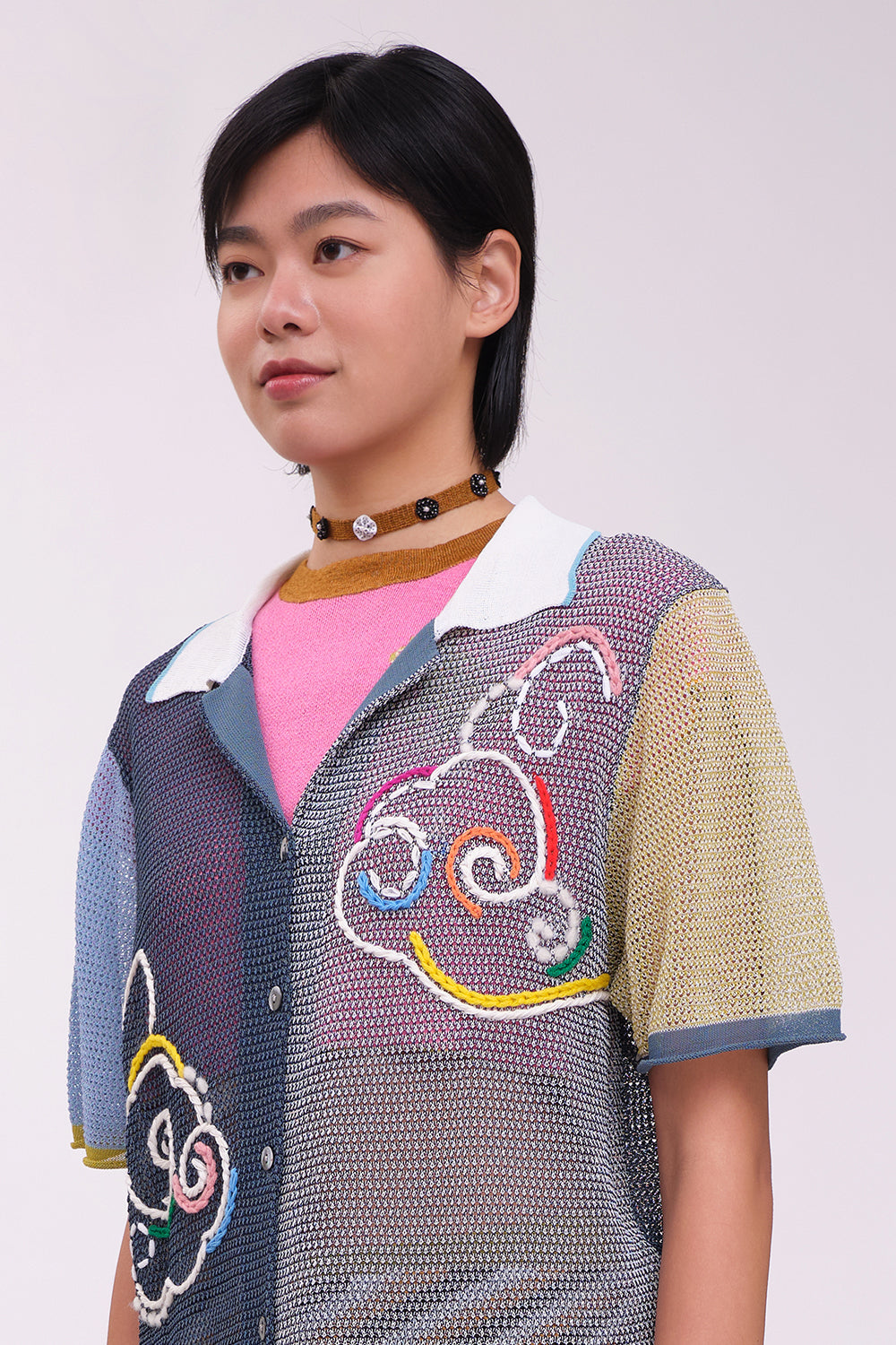 Choker in Brick Linen