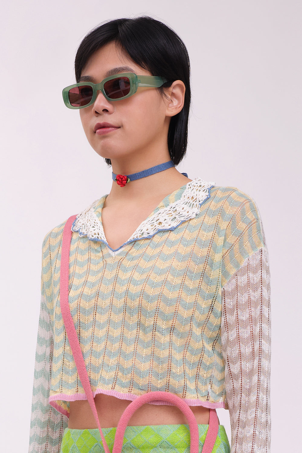 Choker in Blue Linen