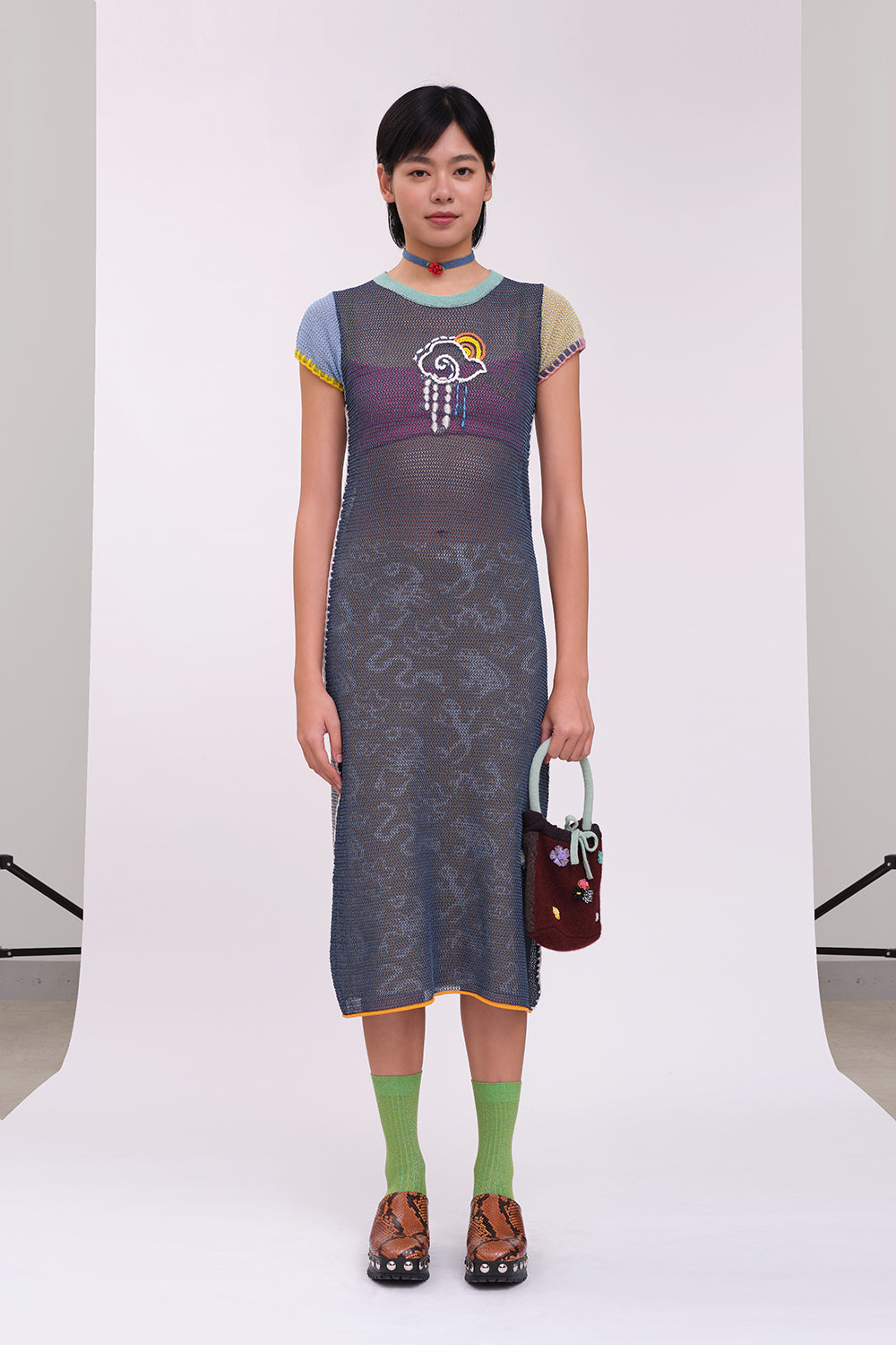 Netty Cloud Short Sleeve Maxi Dress