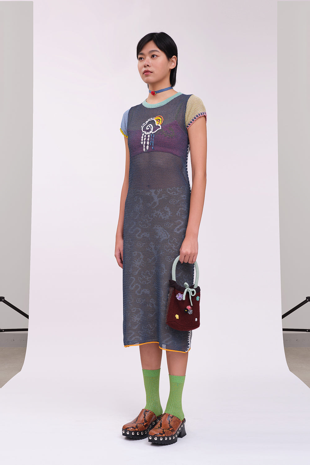 Netty Cloud Short Sleeve Maxi Dress