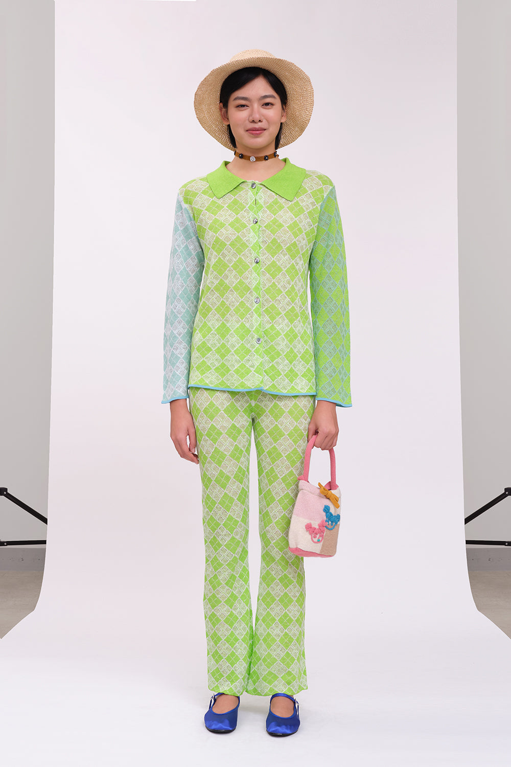 Argyle Slim Beach Pant with Apron Set