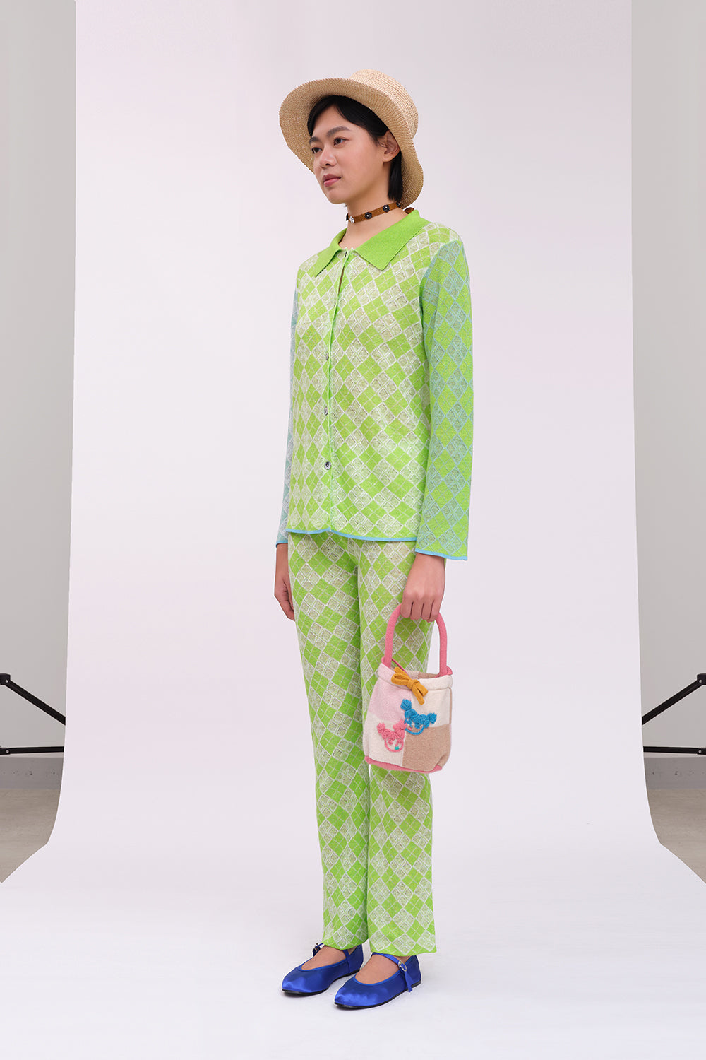 Argyle Slim Beach Pant with Apron Set