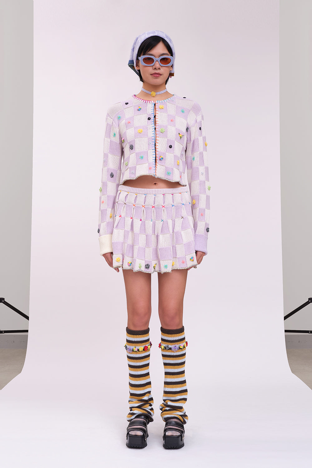 Plaited Check Pleated Skirt