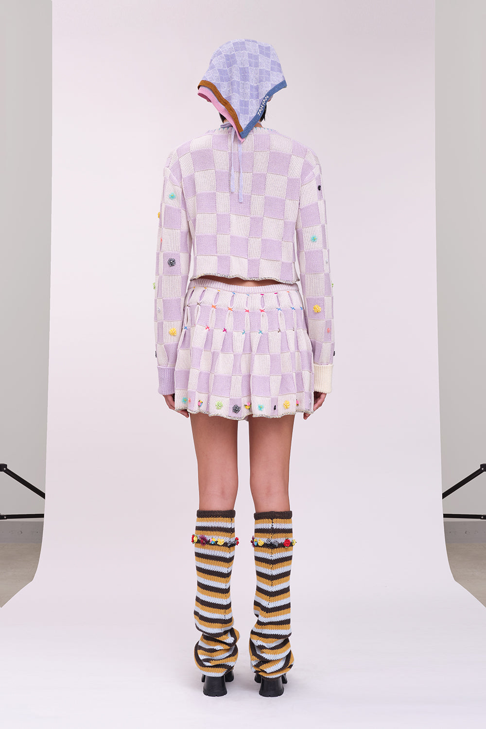 Plaited Check Pleated Skirt