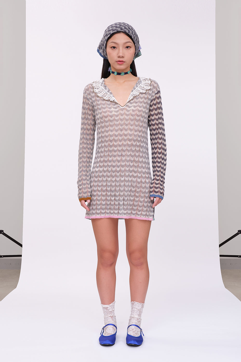 Tong Ruffle Long Sleeve Mini Dress