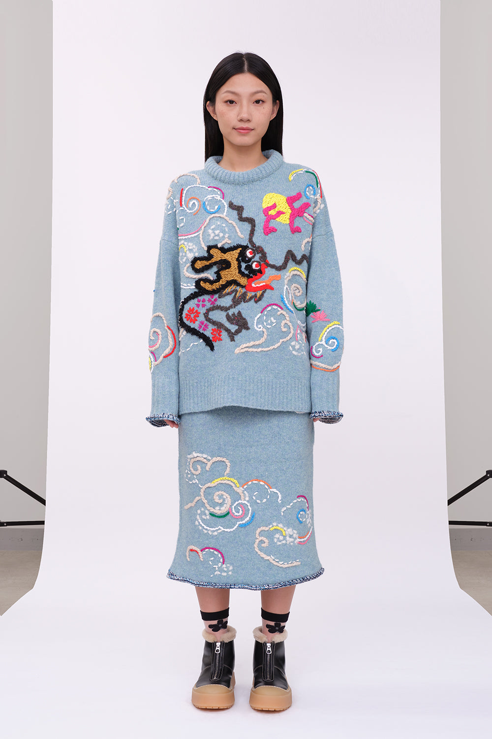 Cloud Knee Length Skirt