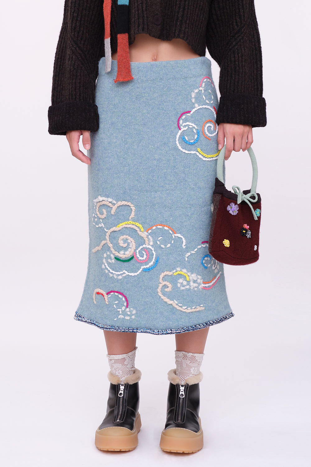Cloud Knee Length Skirt
